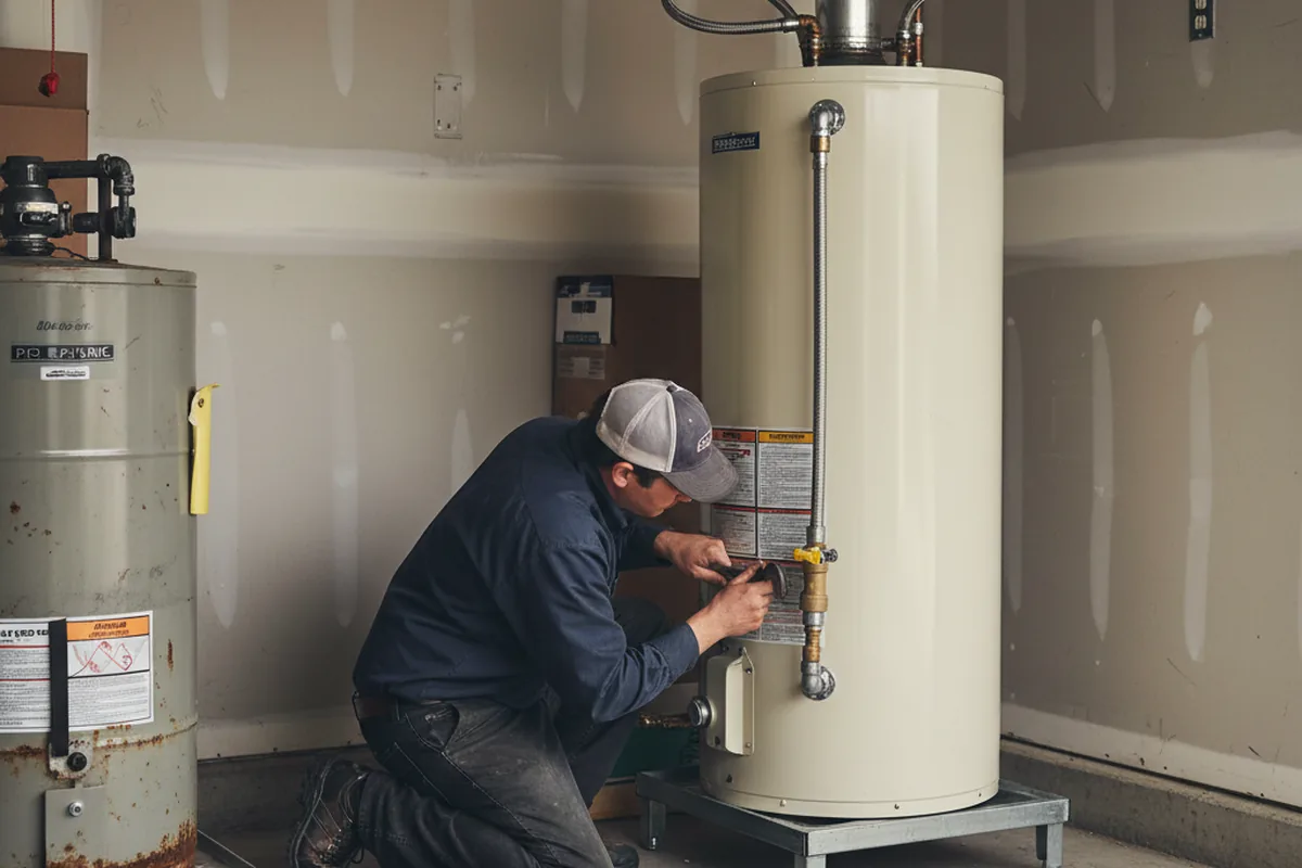 Water heater and shutoff valve replacement in Coffeen